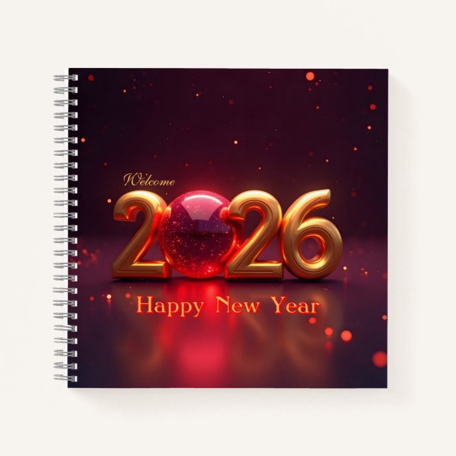 Cuaderno Bienvenida al Calendario 2026 Feliz Año Nuevo (Anverso)