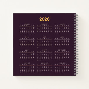 Cuaderno Bienvenida al Calendario 2026 Feliz Año Nuevo
