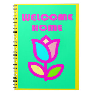 CUADERNO BIENVENIDA CASA DISEÑO DE FLORES EXTRA LUMINOSO NO