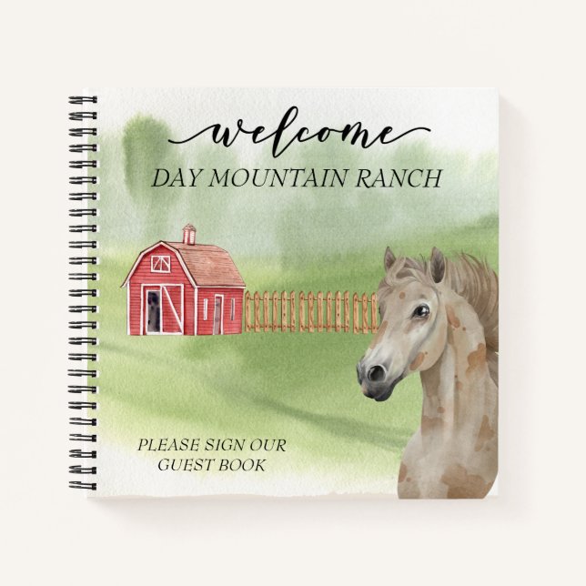 Cuaderno Bienvenida Dude Ranch Stable Horse Barn Guest Book (Anverso)