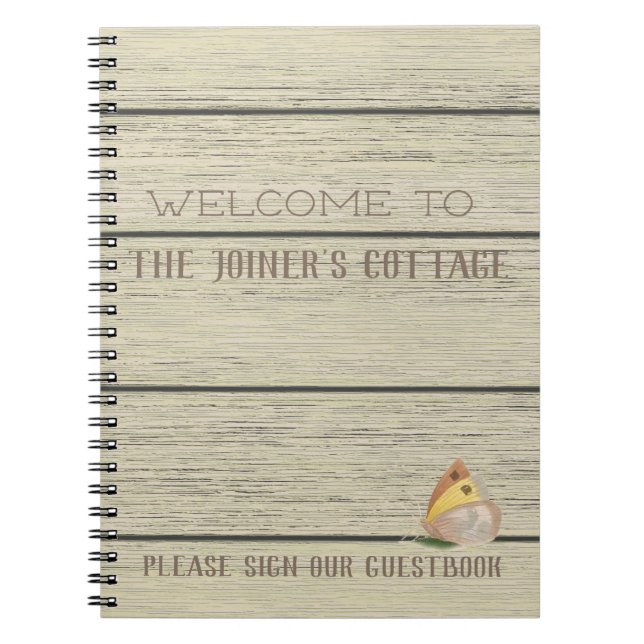 Cuaderno Bienvenida personalizada Rustic Lake Cabin (Frente)