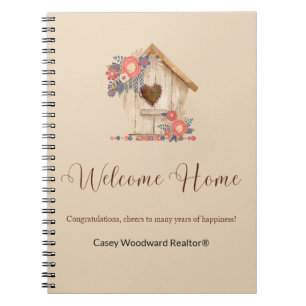 Cuaderno Bienvenido a Casa Corredor de Bienes Raíces Felici