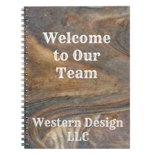 Cuaderno Bienvenido a Nuestro Equipo Madera Marrón Profesio