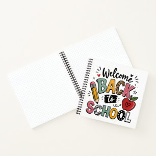 Cuaderno Bienvenido de nuevo a la escuela maestro estudiant