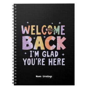 Cuaderno Bienvenido de vuelta Me alegra que estés aquí Prim