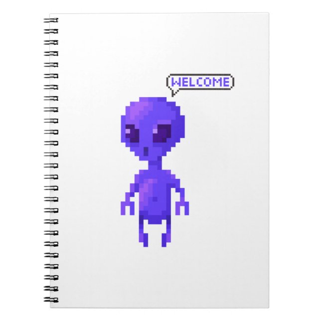 Cuaderno Bienvenido Gamer Alien de Pixel (Frente)