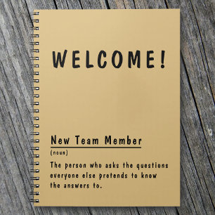 Cuaderno Bienvenido nueva definición divertida de miembro d