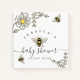 Cuaderno Bienvenidos a Baby Shower Bee Bee Shower Gue