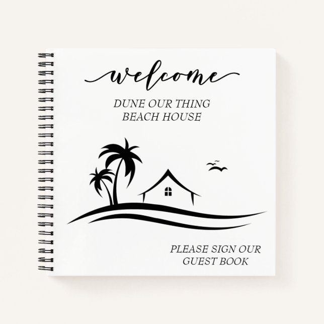 Cuaderno Bienvenidos a Beach House STR Rental Guest Book (Anverso)