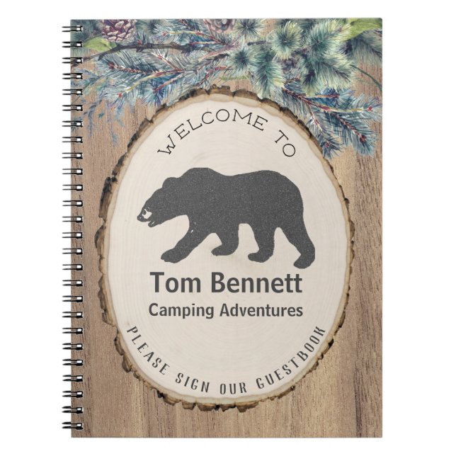 Cuaderno Bienvenidos a Rustic Black Bear Camping (Frente)