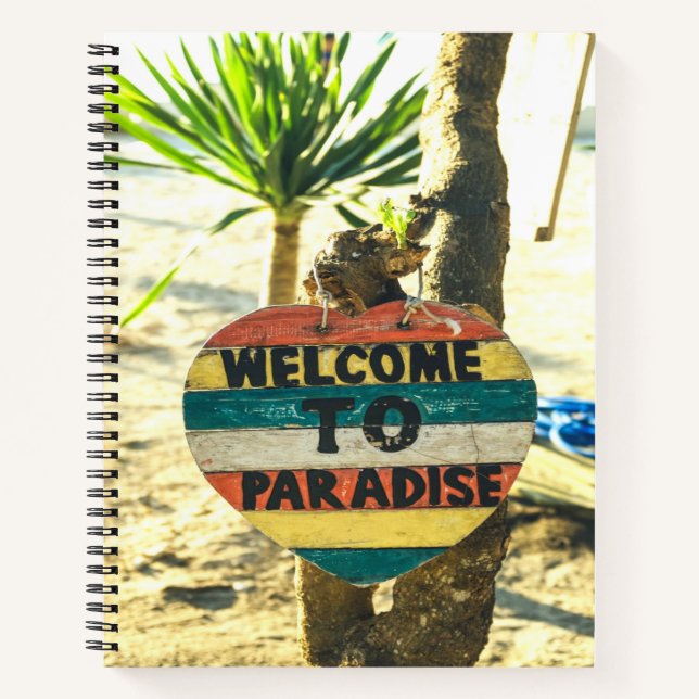 Cuaderno Bienvenidos al paraíso Beach Ocean (Anverso)