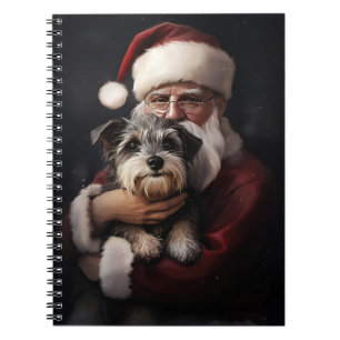 Cuaderno Biewer Terrier Con Los Navidades De Santa Claus