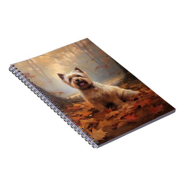 Cuaderno Biewer Terrier en otoño inspira la caída de las ho (Lado Derecho)