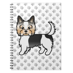 Cuaderno Biewer Terrier Perro de Dibujos Animados Lindo & H