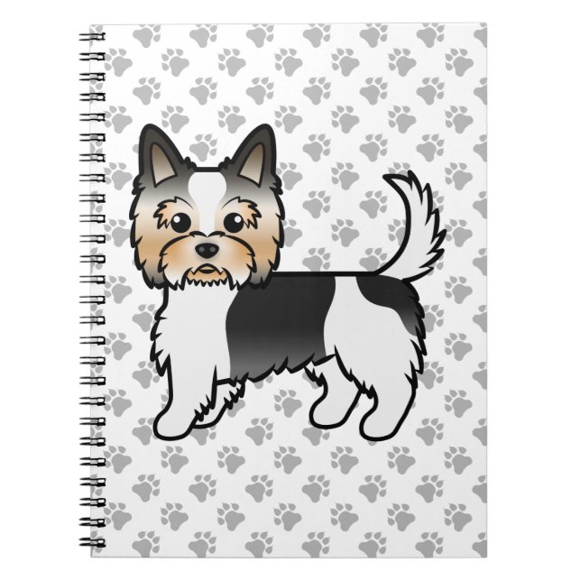 Cuaderno Biewer Terrier Perro de Dibujos Animados Lindo & H (Frente)