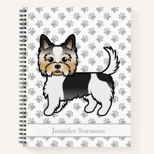 Cuaderno Biewer Terrier Perro de Dibujos Animados Lindo & N