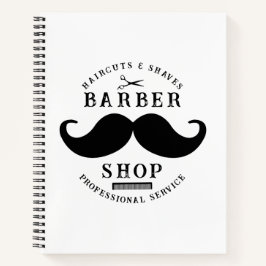Cuaderno Bigote Barber Shop Moderno Estilista de Peinado Ba