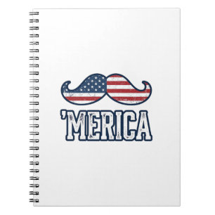 Cuaderno Bigote Patriótico América Angustiada Diseño Vector