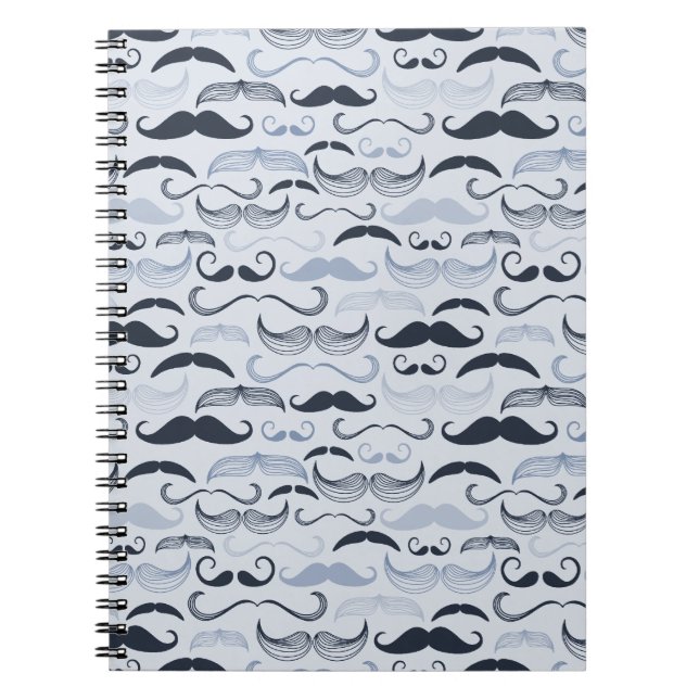 Cuaderno Bigotes Hipster Azules (Frente)