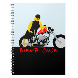 Cuaderno BIKER CHICK sentado en su motocicleta