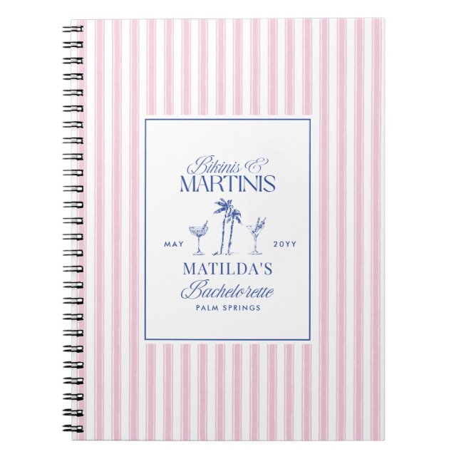 Cuaderno Bikinis y martinis Elegante despedida de soltera a (Frente)