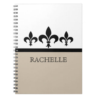Cuaderno Billete Beige Swanky Fleur De Lis