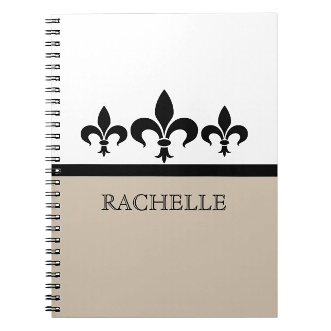 Cuaderno Billete Beige Swanky Fleur De Lis (Frente)