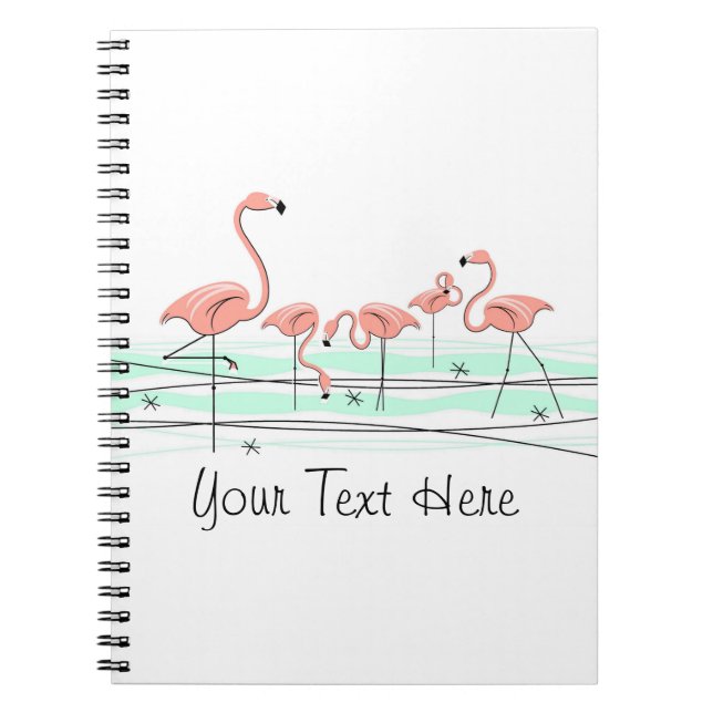Cuaderno Billete de texto del grupo oceánico Flamingo (Frente)