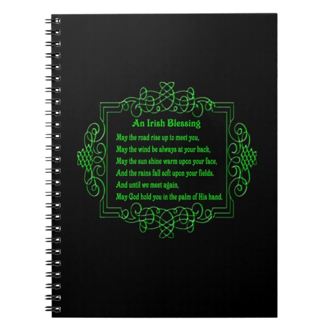 Cuaderno Billete en espiral de bendición irlandesa (Frente)