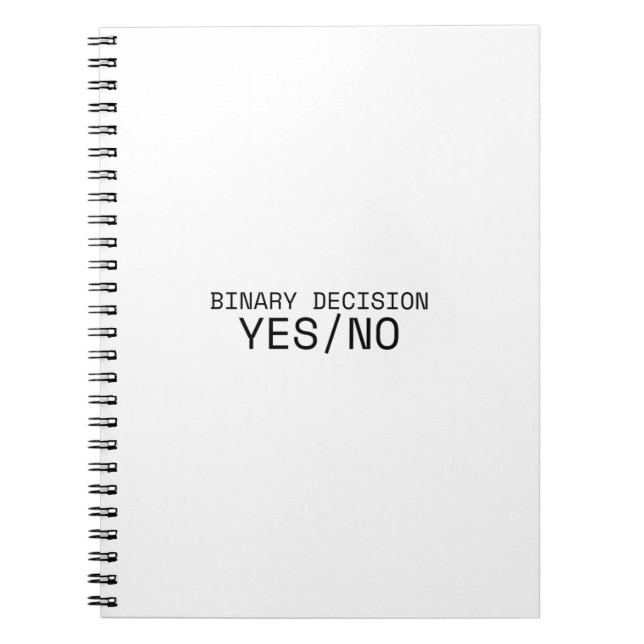 Cuaderno Binary Decision Yes No Minimalist Industrial  (Frente)