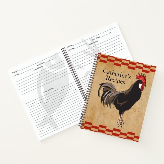 Cuaderno Binder de receta de pollo de época (Interior)