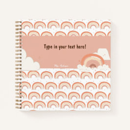 Cuaderno Binder personalizado del arcoiris del Boho moderno