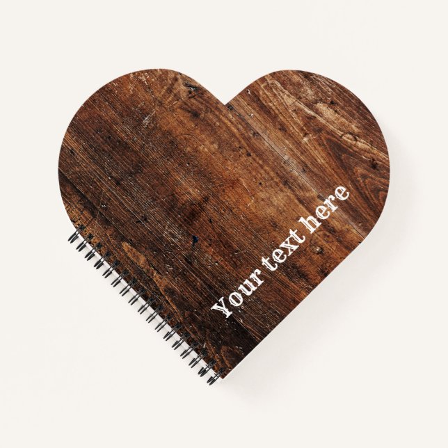 Cuaderno Binder Rústico Personalizado de Recetas de Madera  (Anverso)