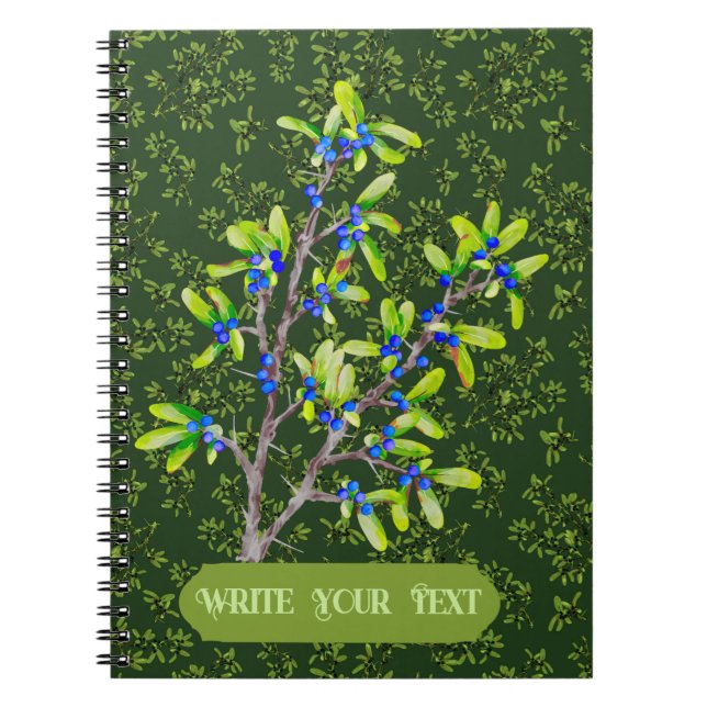 Cuaderno Binder verde de espinas negras (Frente)