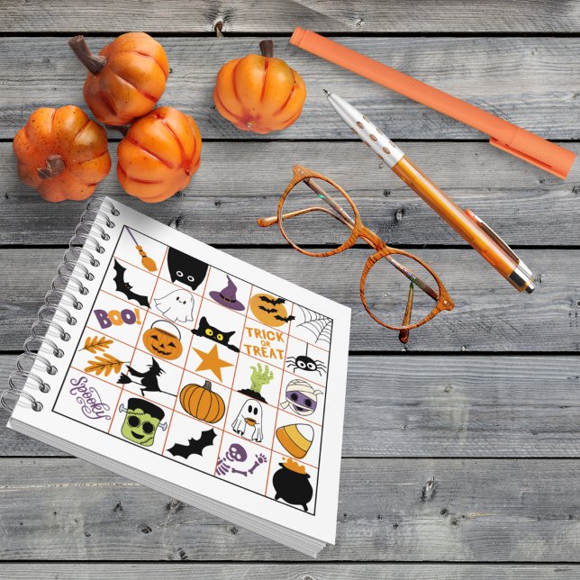 Cuaderno Bingo de Halloween (This item is for display purposes only to illustrate the design element. )
