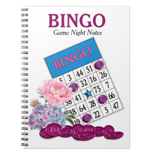 Cuaderno Bingo Game Night Notes Pink Flowers