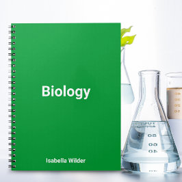 Cuaderno Biología/Ciencia verde simple personalizada