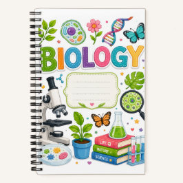 Cuaderno Biología de ciencia personalizada colorida linda p