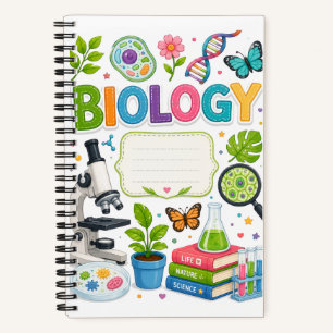 Cuaderno Biología de ciencia personalizada colorida linda p