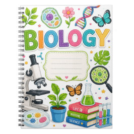 Cuaderno Biología de ciencia personalizada colorida linda p