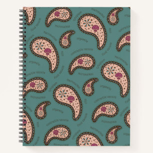 Cuaderno Biología de Paramecia Paisley Teal Ciencia