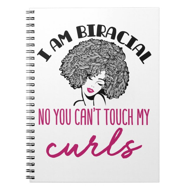 Cuaderno Biracial Mixed Girl Curls Funny Curly Hair Women (Frente)