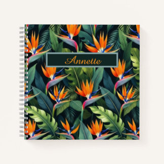 Cuaderno Bird of Paradise Flower Pattern Personalized