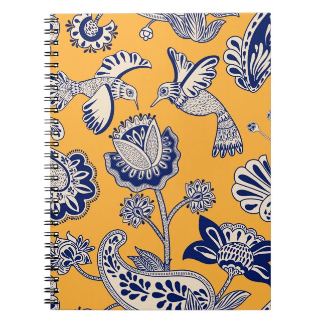 Cuaderno Birds Paisley Flowers Vintage Pattern (Frente)