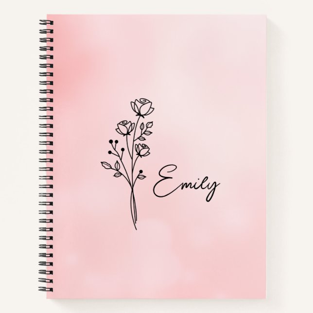 Cuaderno Birth Flower Personalized Journal, Birth Month Flo (Anverso)