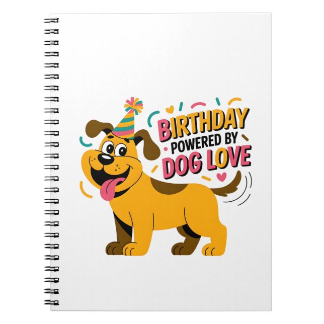 Cuaderno Birthday Dog Love Party Illustration (Frente)