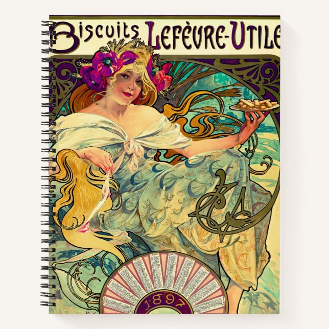 Cuaderno Biscuits Lefevre-Utile de Alphonse Mucha (1896) (Anverso)