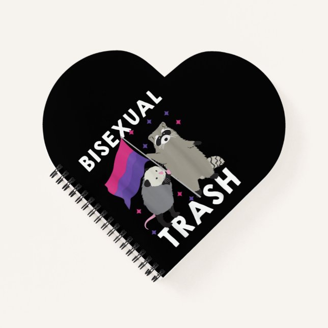 Cuaderno Bisexual Trash Gay Pride Rainbow LGBT Raccoon (Anverso)