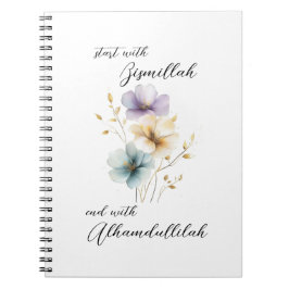 Cuaderno Bismillah Alhamdullilah Color Pastel Floral