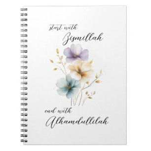 Cuaderno Bismillah Alhamdullilah Color Pastel Floral